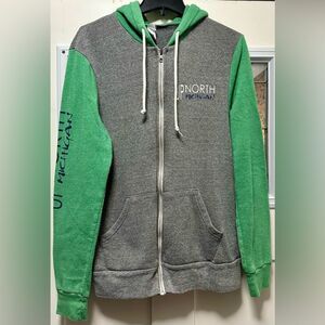 Up North Michigan Zip Up Hoodie Green Gray Hooded (325)